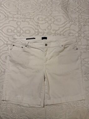 Talbots white Rolled-Hem Denim Shorts